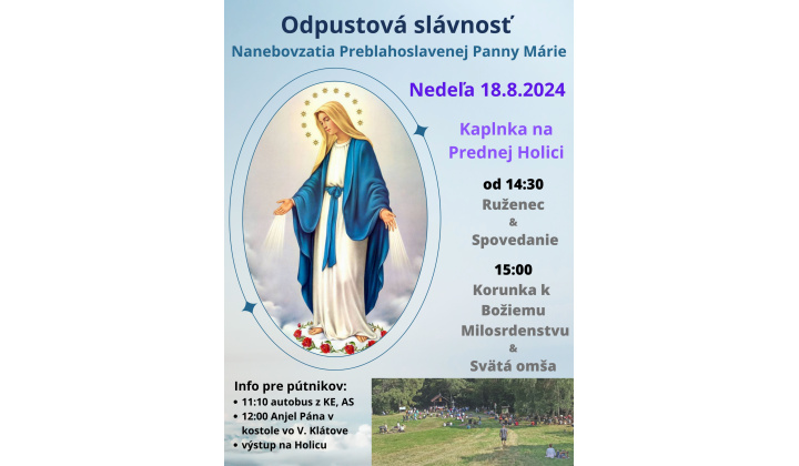 Odpustová slávnosť  na Prednej Holici - 18. 8. 2024