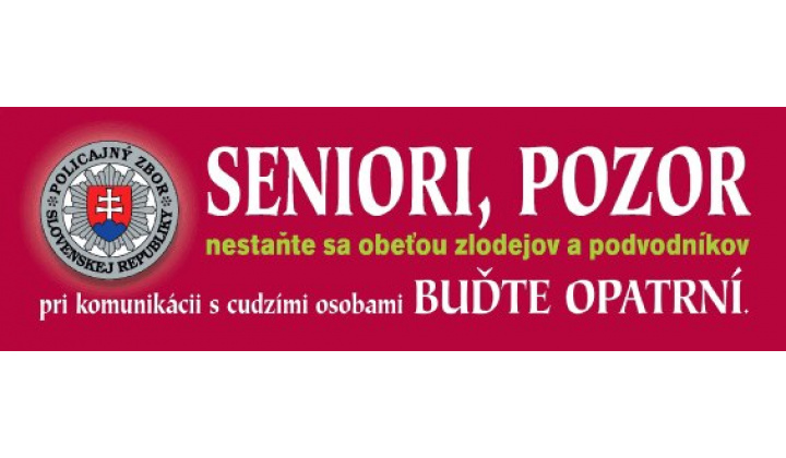 Upozornenie pre seniorov